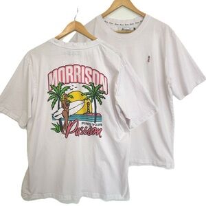 Morrison Find Passion Graphic Tee Mens Size XL Lighthouse Surfer Girl Palm Tree